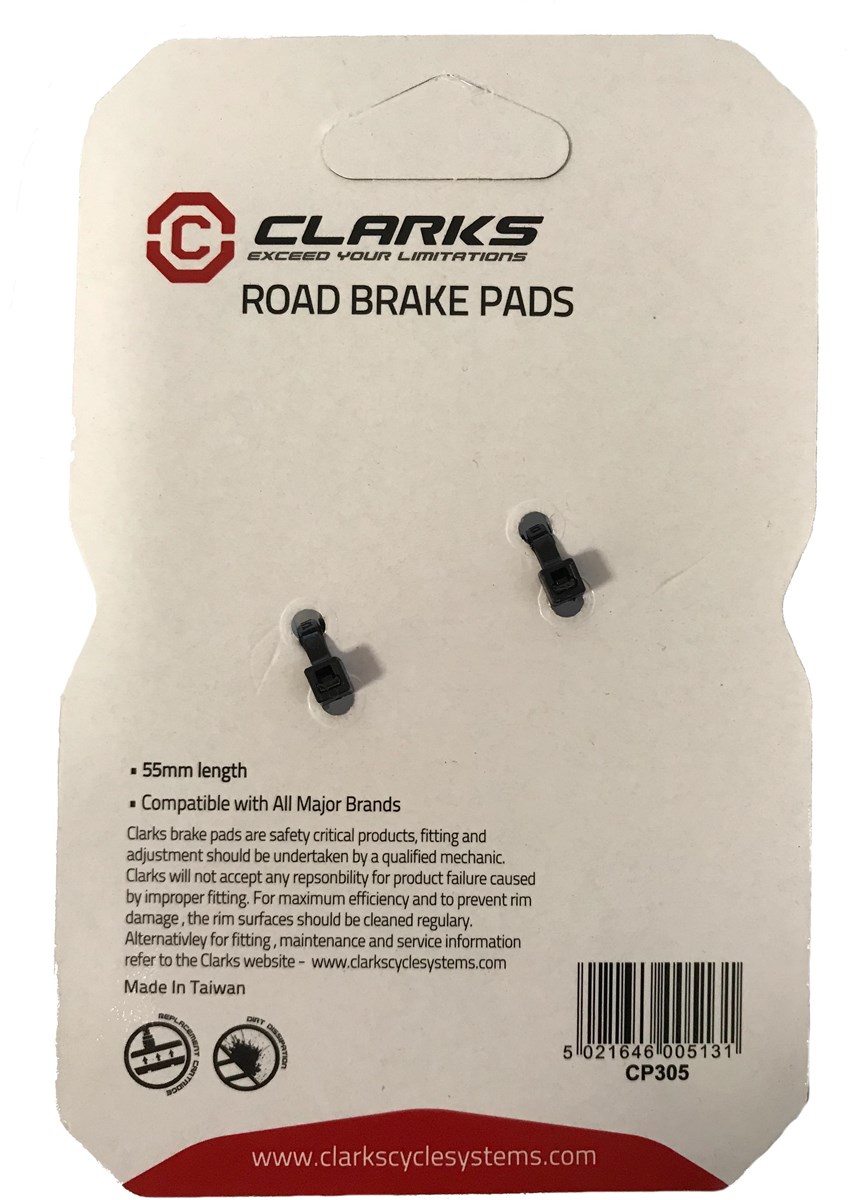 Clarks Road Brake Pads 55mm For All Major Road Brake Systems