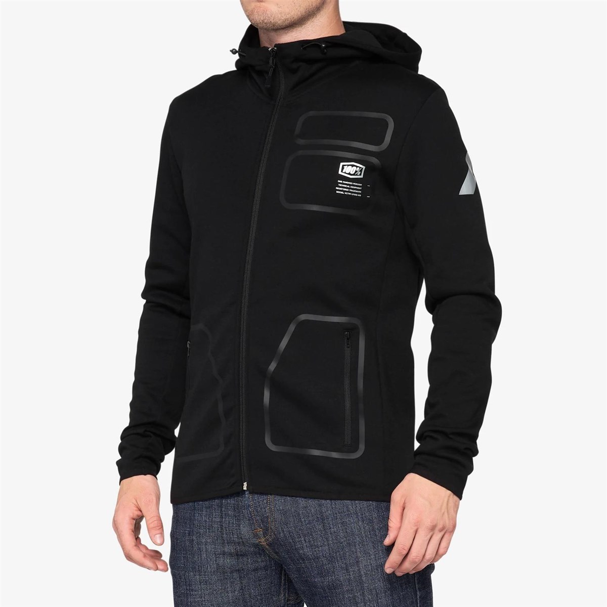 100% Viceroy Hooded Zip Tech Fleece Cycling Hoodie
