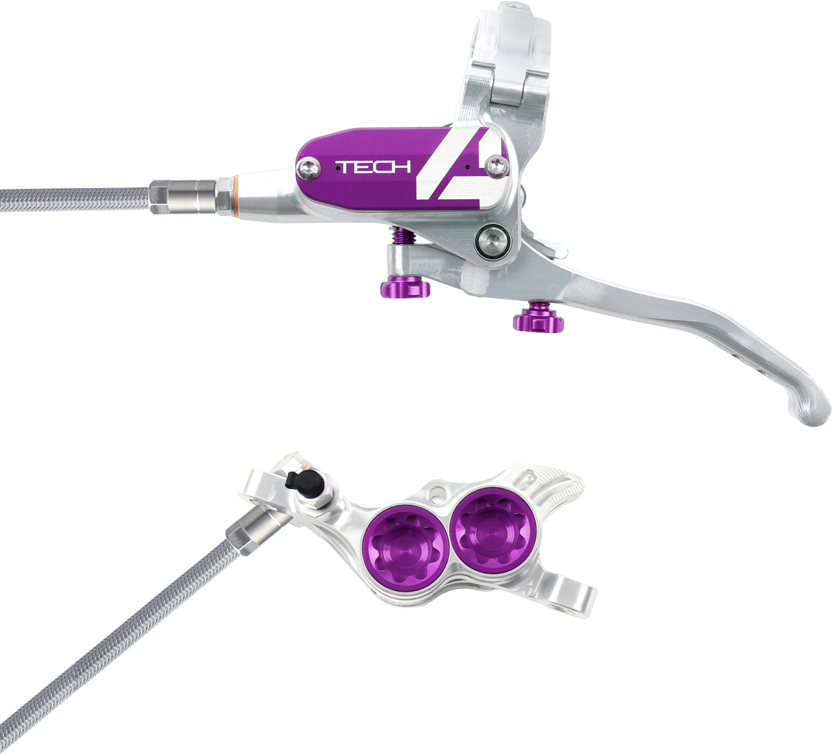 Hope Tech 4 E4 Brakes Braided No Rotor