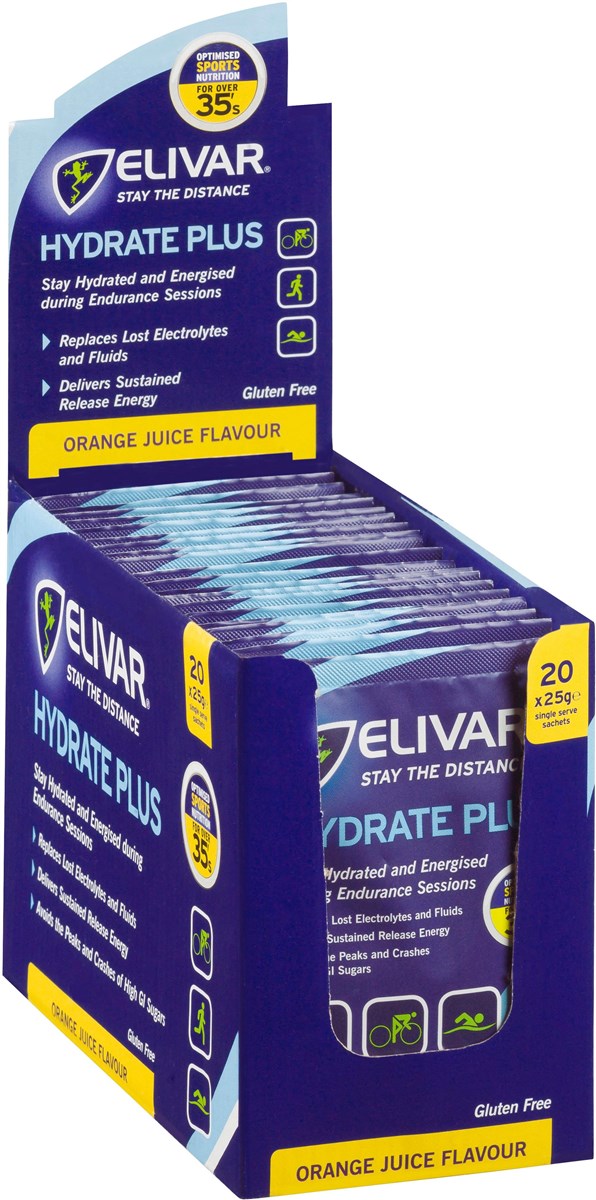 Elivar Hydrate Plus Electrolyte and Sustained Energy Powder Drink - 20 x 25g