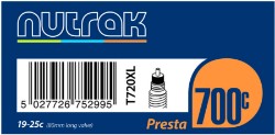 Image of Nutrak 700c Inner Tube 80mm Long Presta Valve