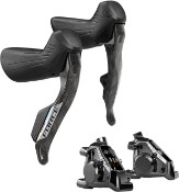 Image of SRAM Force AXS E1 Shift/Hydraulic Disc Brake Levers Stealthamajig Connected (Rotor Sold Separately)