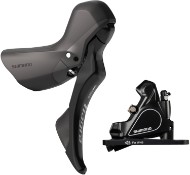 Image of Shimano ST-R4020 Tiagra STI bled with BR-RS405 Flat Mount Calliper