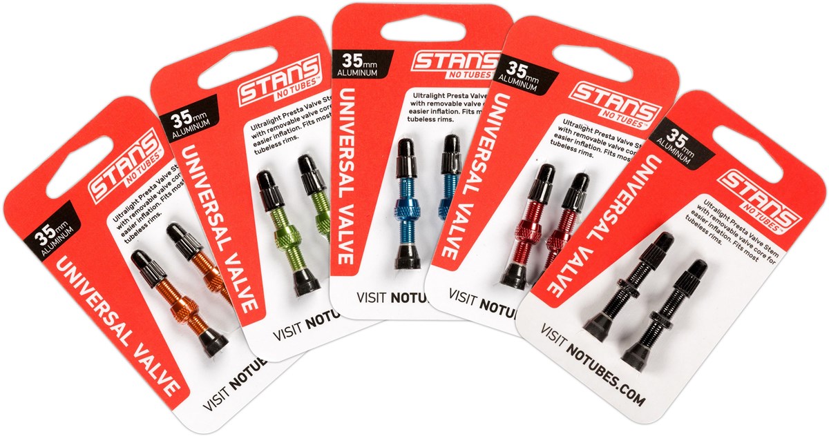 Stans Universal Presta Coloured Alloy Valve Stems Pair